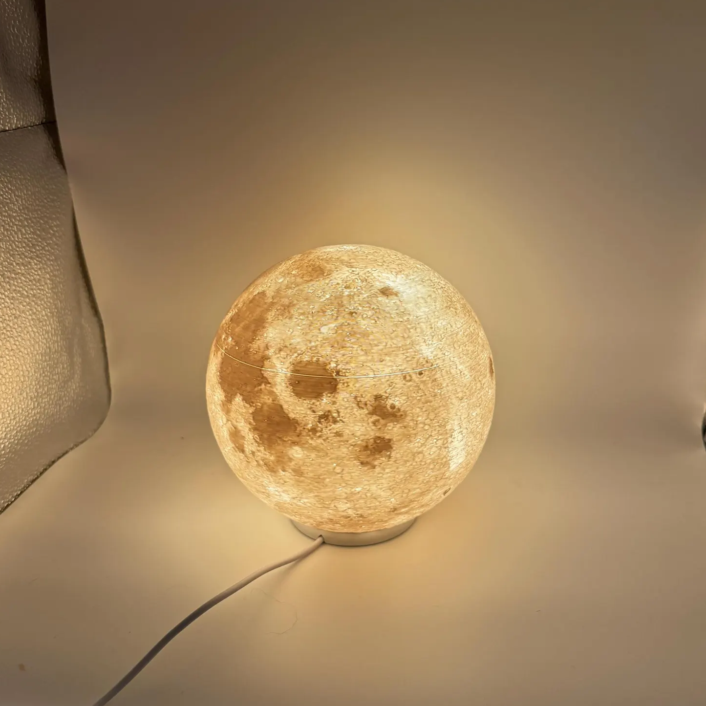 Textured Sphere Lunar Night Light, Usb Powered Desk Ambient Lamp With Adjustable Lighting Modes For Cosmic Interior Ornament